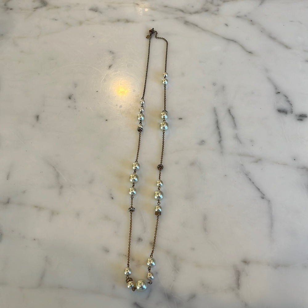 Pearl and rhinestone necklace